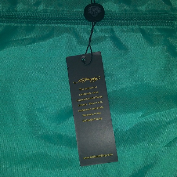 Ed Hardy Turquoise Blue Flower Heart bag - Picture 7 of 7